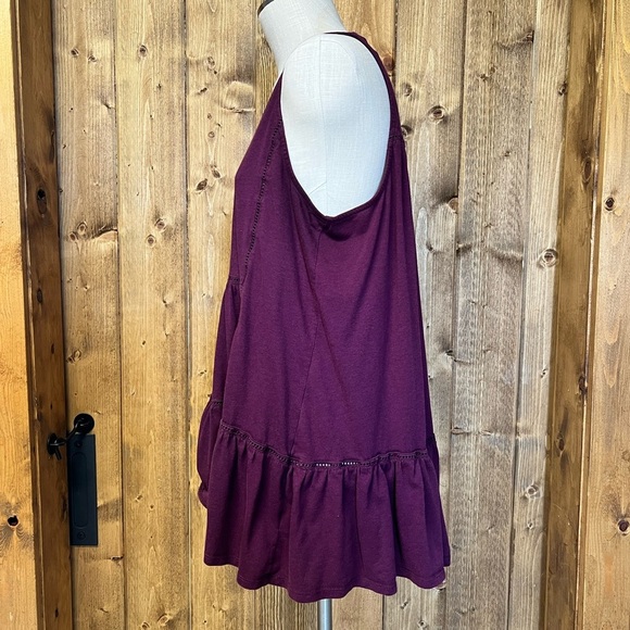 Time & Tru XXL (20) Purple Ruffle Casual Tank Top Layering Embroidered - Picture 4 of 8
